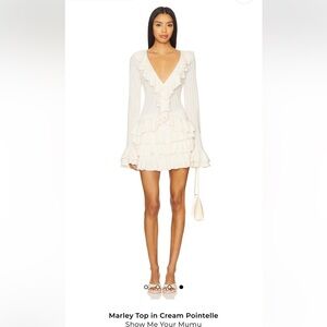 REVOLVE- show Me Your MuMu Cream Ruffled Set